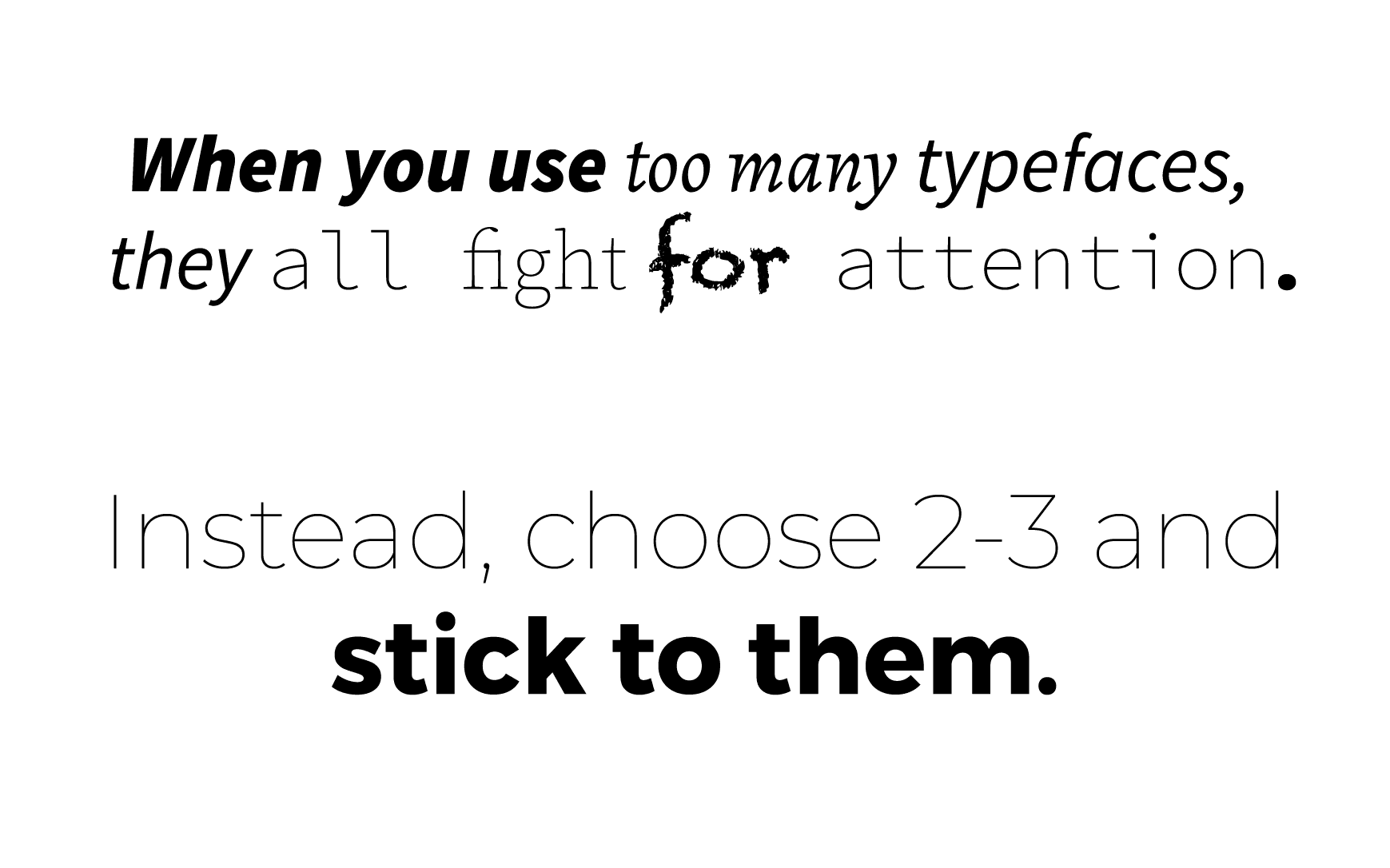 Too Many Typefaces Example